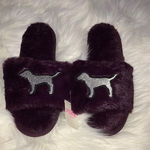 New PINK Fuzzy Slides